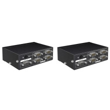 2X MT-RS104 Actieve SeriëLe RS232-Splitter 1 Naar 4 RS232 Bidirectionele Switchersplitter 4 Naar 1 met Voedingsadapter - EU-Stekker
