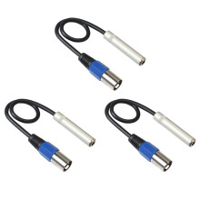 3Stück 1/4 auf XLR Kabel, Symmetrischer 1/4 Zoll Buchse auf XLR Stereo Audio Adapter, Viertel Zoll TS/TRS auf XLR Stecker
