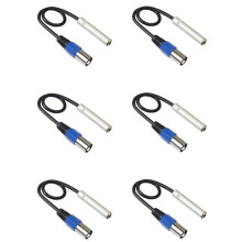 6X 1/4 Naar XLR-Kabel, Gebalanceerde 1/4 Inch Vrouw Naar XLR Mannelijke Stereo Audio-Adapter, Kwart Inch TS/TRS Naar XLR Mannelijke Connector