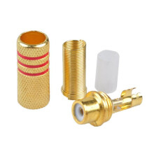 RCA Connector Plug,24-Pack RCA Female Plug Screws Audio Video In- Jack Adapter Gold Plated Solder Type,Gold