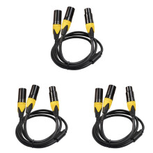3X XLR Splitterkabel, 3-Stifts XLR Hona Till Dubbla XLR Hane Ljudkabel Y-Kabel Balanserad Mikrofon Splitterkabel Ljudadapter