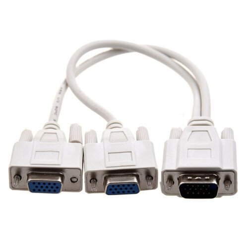 3X NEW 1 PC to 2 MONITORS SPLITTER CABLE for VGA VIDEO 2