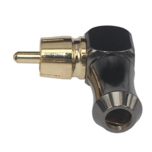 10 Uds. Conector RCA Conector de Audio Macho Codo de Ángulo Recto de 90 Grados Conector de Terminal de Altavoz para Soldar Cable de Vídeo 1