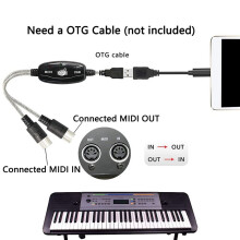 3X Adapter Kabla USB MIDI, USB Typu MęSki na MIDI Din 5-Stykowy Interfejs Kabla WejśCiowego i WyjśCiowego Ze WskaźNikiem LED dla Klawiatury