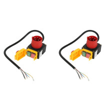 2X KOA7 Geräteschalter Maschinenschalter 380/400V 3 Phasen mit Kabel und Phasenwender Inkl. Kombinierter Not-Aus-Klappe