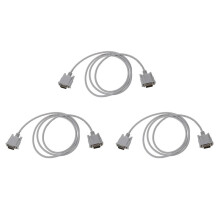 3X Vga Db15-Stecker auf Rs232-Db9-Stift-Adapterkabel / Video-Grafik-Verlängerungskabel (Weiß, 1.4M)