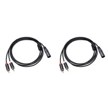 2X XLR to Dual RCA Audio Cable A1 XLR Male 3 Pin to Dual RCA Male Plug Audio Cable Amplifier Mixing Plug AV Cable 2M