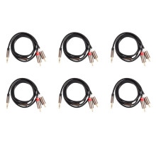 6X Jack de 3.5mm A 2 RCA Cable Audio Separateur AUX Stereo de 3,5 mm Adaptateur RCA Male A Male 2 Cable de Haut-Parleur 1m