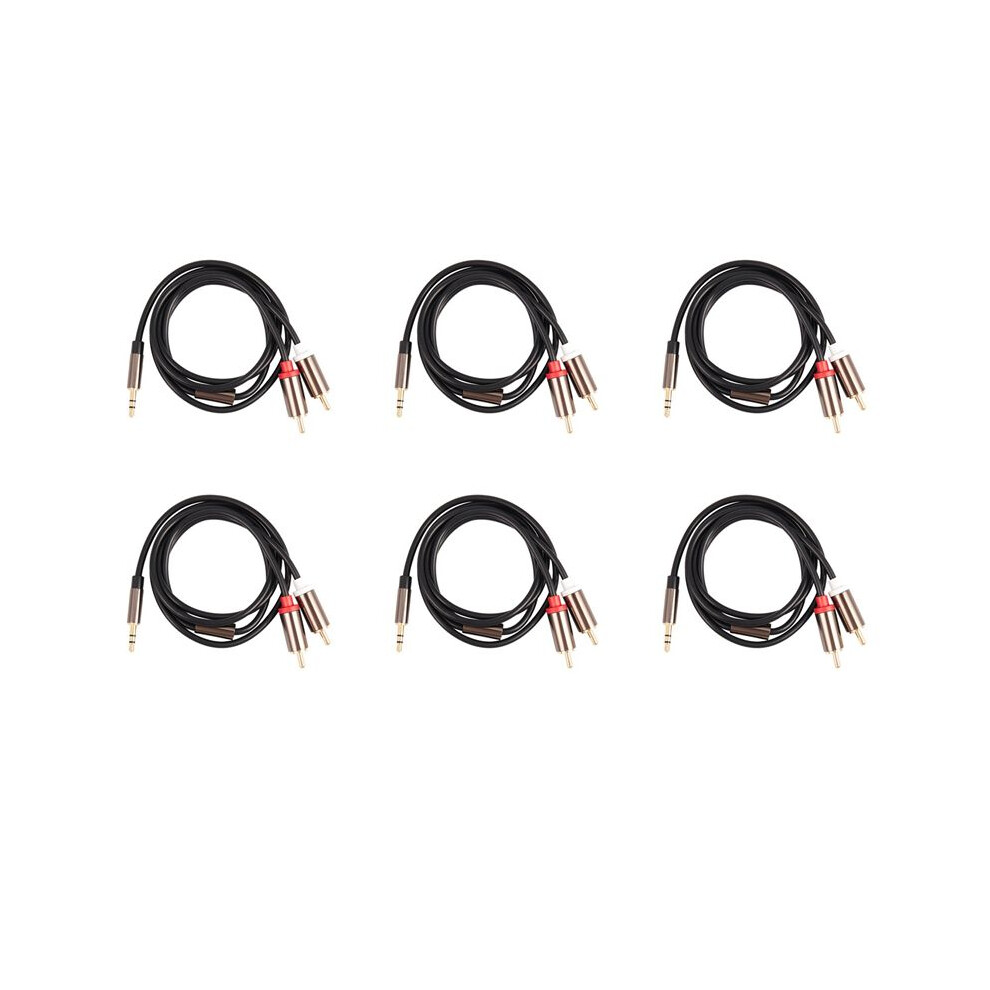6X Jack 3.5Mm To 2 Rca Audio Cable Aux Splitter 3.5Mm Stereo Male To Male Rca Adapter 2 Speaker Cable 1M 6031059989217