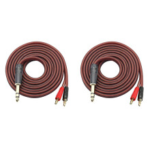 2Stück 6,35 mm 1/4 TRS auf Bananenstecker Lautsprecherkabel, 6,35 mm 3-Poliges Lautsprecherkabel mit 4 mm Bananenstecker 2 StüCk OFC
