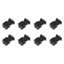 8X VGA Extender Male to LAN CAT5 CAT6 RJ45 Network Cable Adapter