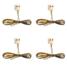 4X H-169 3,5 mm MP3 MP4 Cabo TrançAdo Subwoofer, Fones de Ouvido de MúSica Universal com Controle de Fio de Trigo (Dourado)