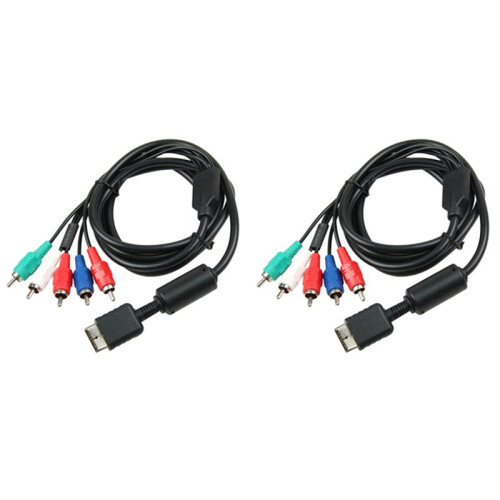 2X Ypbpr for PS2/PS3/PS3 Slim HDTV-Ready TV HD Component AV Cable 5-Wire 6FT Black