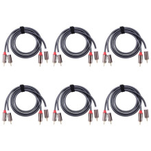 6X Rexlis 2 Rca Naar 2 Rca Male Naar Male Hifi Audio Kabel Ofc Av Luidsprekerkabel voor Tv Dvd Versterker Subwoofer Soundbar 1M