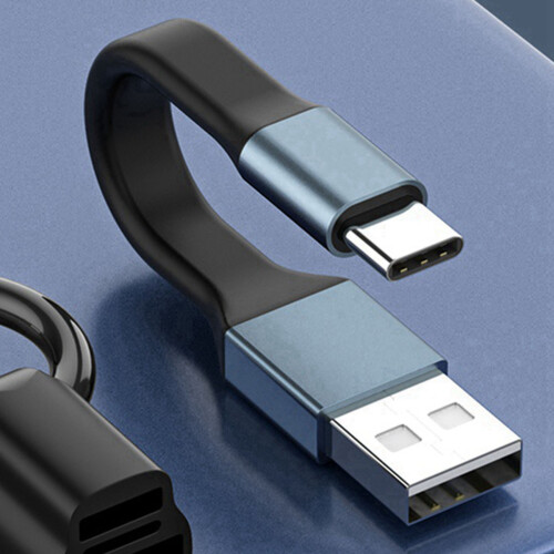 2X  3A USB Type-C Fast Charging Data Cable Portable Keychain QC 3.0 USB Type C Short Cable for Type C USB Devices,A 1