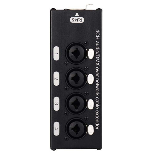 Extensor de Cable de Red de Audio/DMX de 4 Canales Extensor de Señal de Red DMX512 y Audio XLR de 3 Pines Hembra 1
