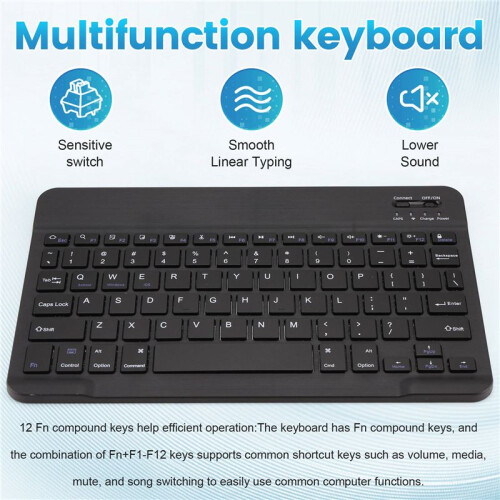 Ultra-Thin Silent Wireless  Keyboard and Mouse Set Suitable for Tablet Notebook  Keyboard Black 1