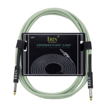 IRIN Guitar Cable Musical Instrument Cable Electric Box Bass Audio Cable Braided Noise Reduction Cable (6 Meters) Green & White