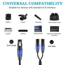 Câble RéPartiteur XLR, 1 XLR Femelle Vers 2 XLR Mâle Y Câble RéPartiteur Microphone ÉQuilibré Cordon Adaptateur Audio 4 Paquet