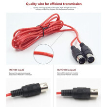 MIDI Extension Cable 5Pin Male to Male MIDI Cable for Electric Piano Guitar Instrument PC Cable 5M