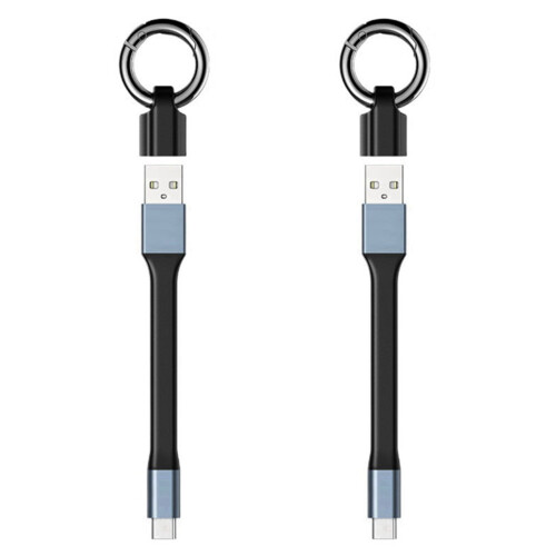 2X  3A USB Type-C Fast Charging Data Cable Portable Keychain QC 3.0 USB Type C Short Cable for Type C USB Devices,A