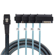 Sas Sff-8087 to 4 Sff-8482 Server Array Card Hard Drive Data Cable  Power Cable 0.5m