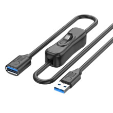 USB3.0 Verlengkabel met aan/Uit-Knop 5 Gbps Gegevensoverdracht Mannelijk Naar Vrouwelijk Verlengsnoer 3,3 Ft voor Toetsenbord PowerSwitch A
