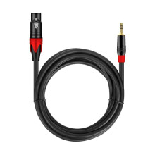 Kabel Audio Mikrofonowy 3,5 mm do XLR (3-Stykowy) Żeński do Męskiego do Miksera Audio, Wzmacniacza, Mikrofonu, Gitary, Głośnika, 6,5 Stopy