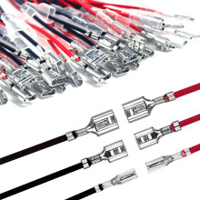 30 Stuks 2.8mm /4.8mm /6.3mm Vrouwelijke Luidsprekerdraadconnectoren met Isolatiehuls Luidsprekerconnector-Snelkoppelingsset