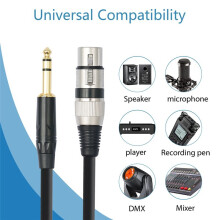 3 Pin Microphone Cable 6.35mm Jack Copper Speaker Mic Size 1/4 Inch XLR Female Microphone Audio Cable