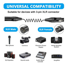 XLR-Kabel, XLR 3-Polig, Stecker auf Buchse, Mikrofonkabel, Audio-Adapterkabel für Mikrofon, Mischpult, Lautsprecher, Verstärker