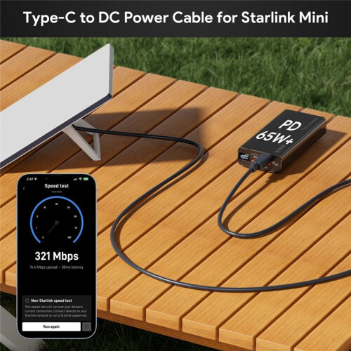 Pour Starlink  Câble D'Alimentation USB C Vers  9,84FT Câble Type-C Vers  de Remplacement pour Starlink 1