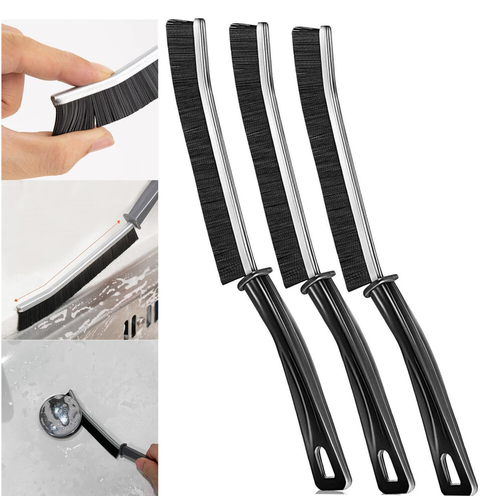 3 Pack Hard Bristle Grout Cleaning Brush Tile Scrubber For Deep Crevice Bathroom Kitchen Floors Black 9771547128731