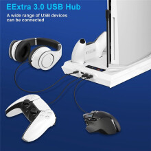 Game Controller Charging Station for PS5 / PS5 Slim Stand, with 3 Level Cooling Fan,Cooling Station for PS5 Game Console