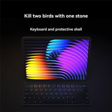 For Keyboard Case for Pad 7/ 7 Pro Wake- Wireless Magnetic 11.2inch PU Protective Sheath White