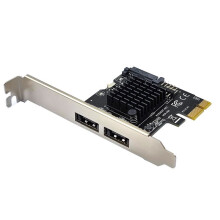 PCI-E X1 to Dual Port Power ESATA + USB Expansion Card USB 2.0 9pin 15pin Adapter Card 6Gbps for Desktop PC A