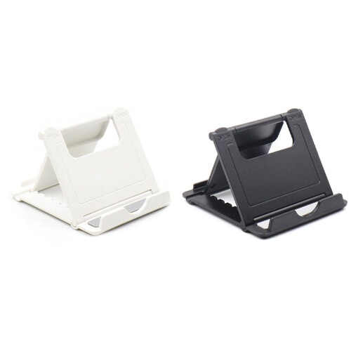 2x Tablet Stand Desktop Support Portable Double Folding Stand Suitable for     White & Black
