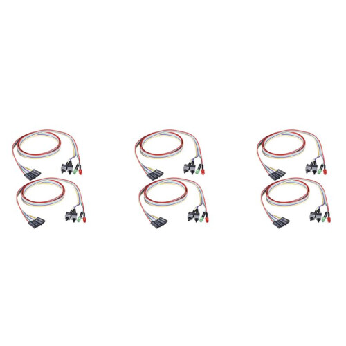 6Pcs Computer Case ATX Power  Off Reset  Cable with 2 LED Light Light Red Green ATX Case Front Bezel Wire,65cm