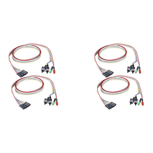 4Pcs Computer Case ATX Power  Off Reset  Cable with 2 LED Light Light Red Green ATX Case Front Bezel Wire,65cm