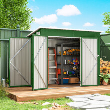 Outsunny Outdoor Storage Shed, 7.5 x 4.3ft Metal Garden Shed, Green