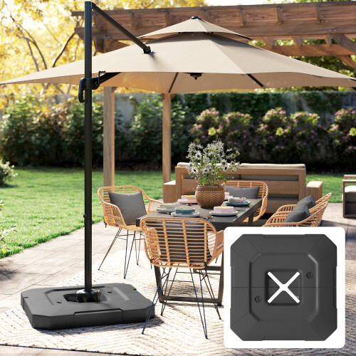 Outsunny Base para Sombrilla Negro 101 x 101 x 12 cm 1