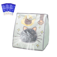 Small Cat Carrier Foldable, Ice Pack, Ventilated Insulated Travel Carrier For Indoor, Car, Bike, Camping Airline Green