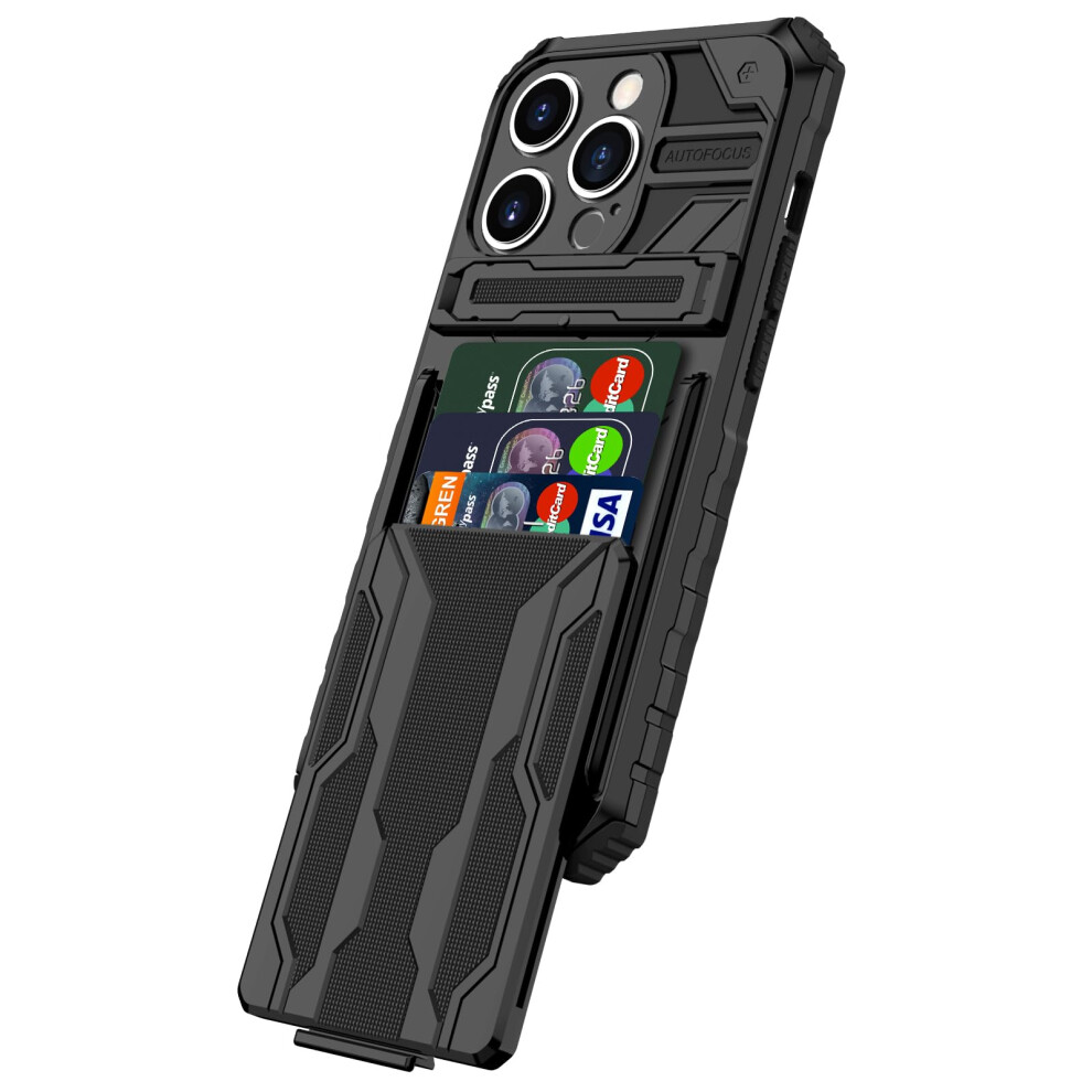 Wallet Case With Card Holder Kickstand Military Grade Slim Shockproof For Iphone 15 Pro Max Black 9169991091914