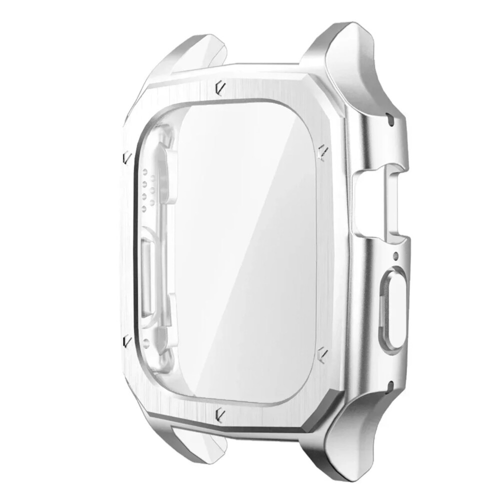 Case For Apple Watch Ultra 49Mm With Tempered Glass Screen Protector Bumper Cover Silver 9073542373858