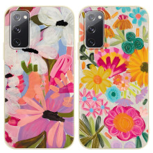 Case for Samsung Galaxy S20 FE 5G Shockproof Slim Silicone Cover 2 Pack Floral Design for Women