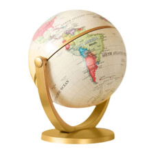 Yellow Desk World Globe 360 Rotating Bright Retro Geographic Decoration for Office and Study