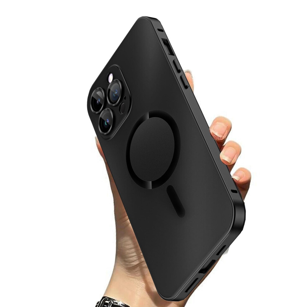 Magnetic Case Compatible With Magsafe For Iphone 15 Snapon Frame, Wireless Charging, Shockproof Matte Black 9169991093994