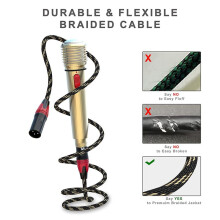 6Er-Pack XLR-Kabel, Mikrofonkabel XLR-Stecker auf Buchse, 3-Poliges Symmetrisches XLR-Lautsprecherkabel für Mikrofonmixer, Lautsprecher-Podcast