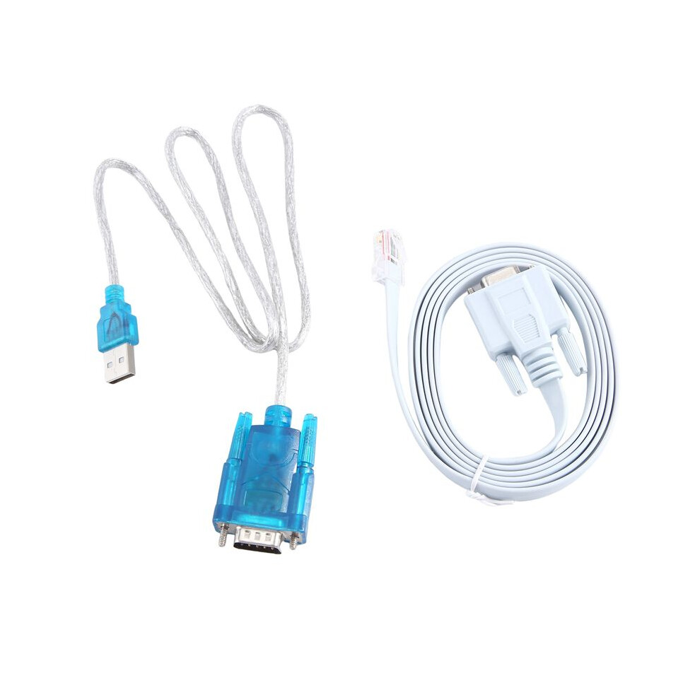 Rj45 Network Cable Serial Cable Rj45 To Db9 And Rs232 To Usb (2 In 1) Cat5 Ethernet Adapter Lan Console Cable 6034189272945