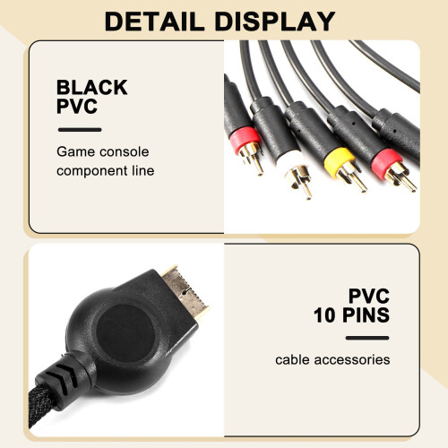 Suitable for PS2/PS3 Component Cable 1.8M Suitable for PS 2/3 High Resolution Game Cable Accessories